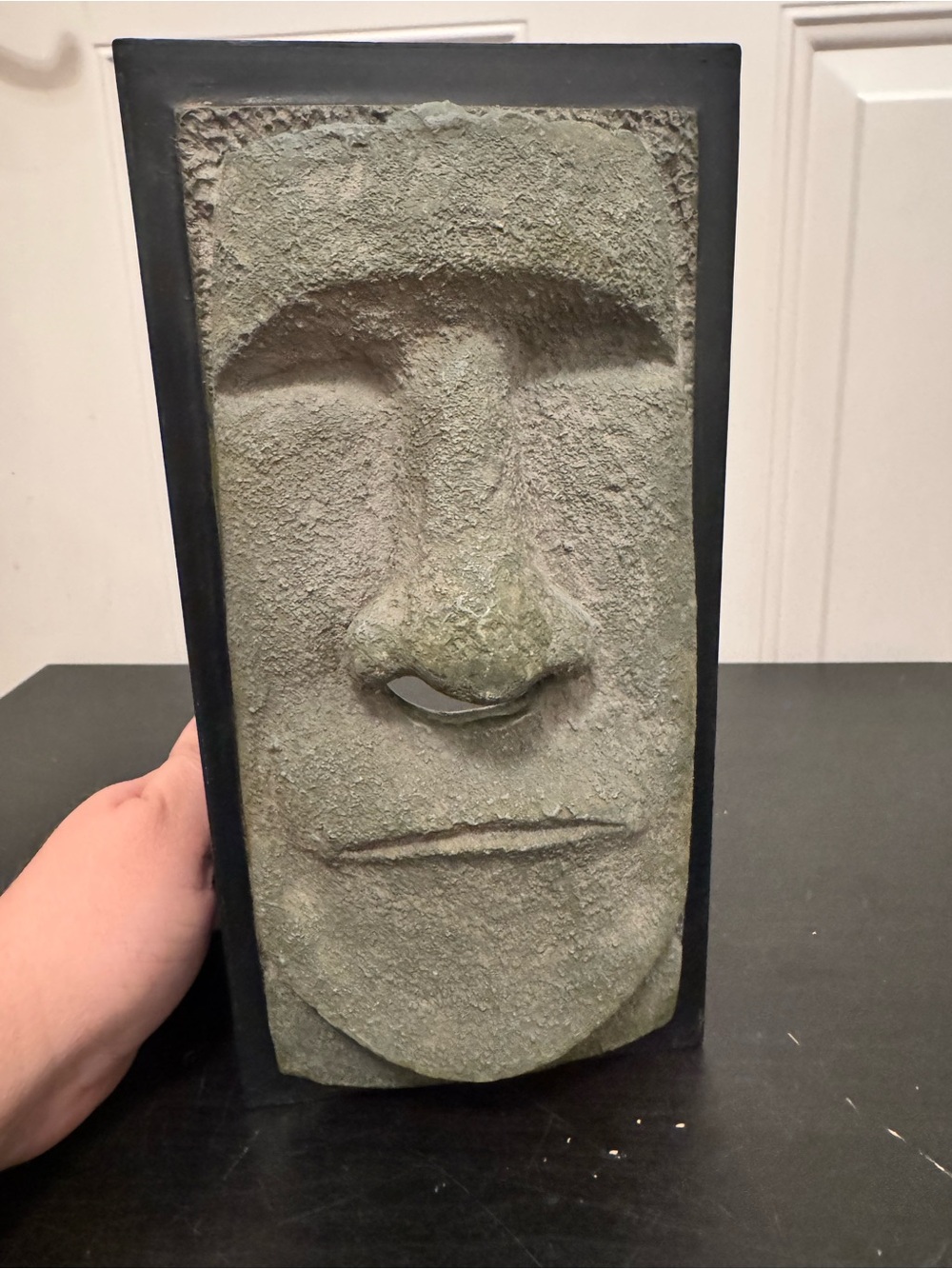 Vintage Moai Easter Island Rotary Hero Japan Faux Stone Tissue Kleenex Holder